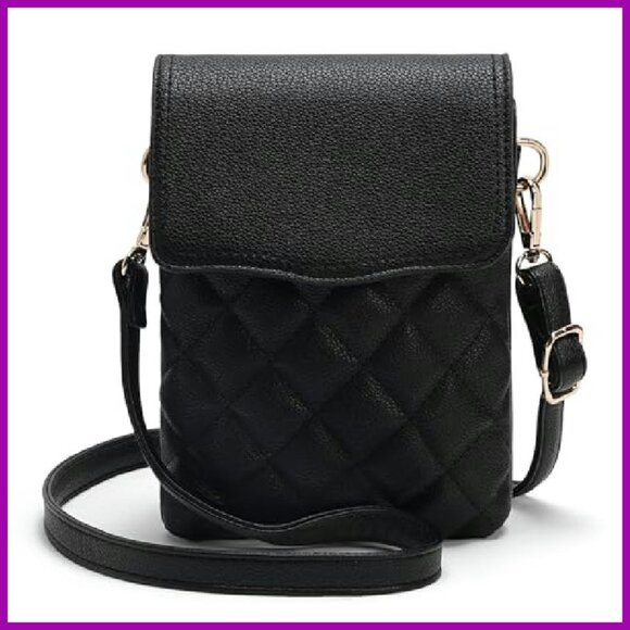 Vegan Leather Crossbody Phone Purse with RFID Blocking & Adjustable Strap - Picture 2 of 7